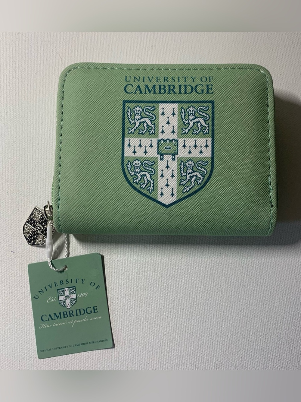 University of Cambridge green leather wallet